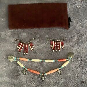 Seed bead decoration for shoes and shirt collar jewelry - Western style